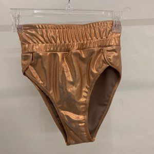 Gold Bikini Bottom High Waist Cheeky